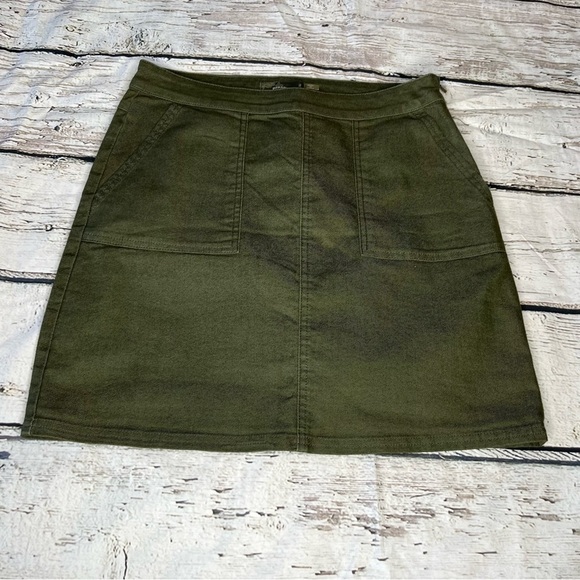 PrAna Kara Olive Green Denim Skirt Size 2 - Picture 1 of 9